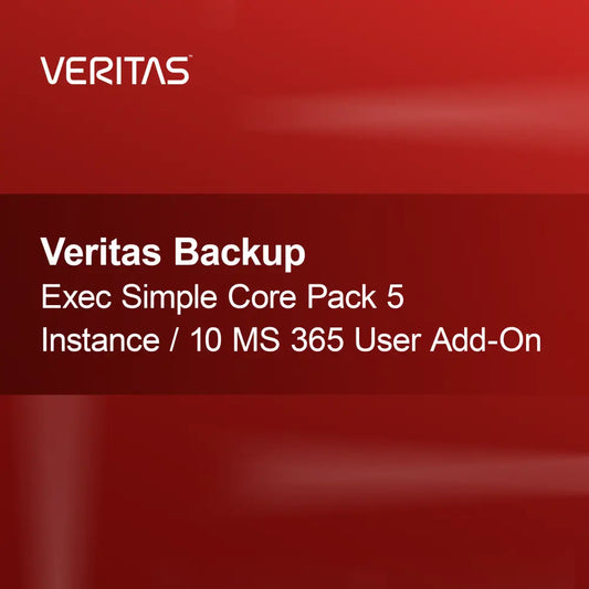 Pacchetto Core Semplice Veritas Backup Exec 5 Istanza / 10 Utenti MS 365 Add-On
